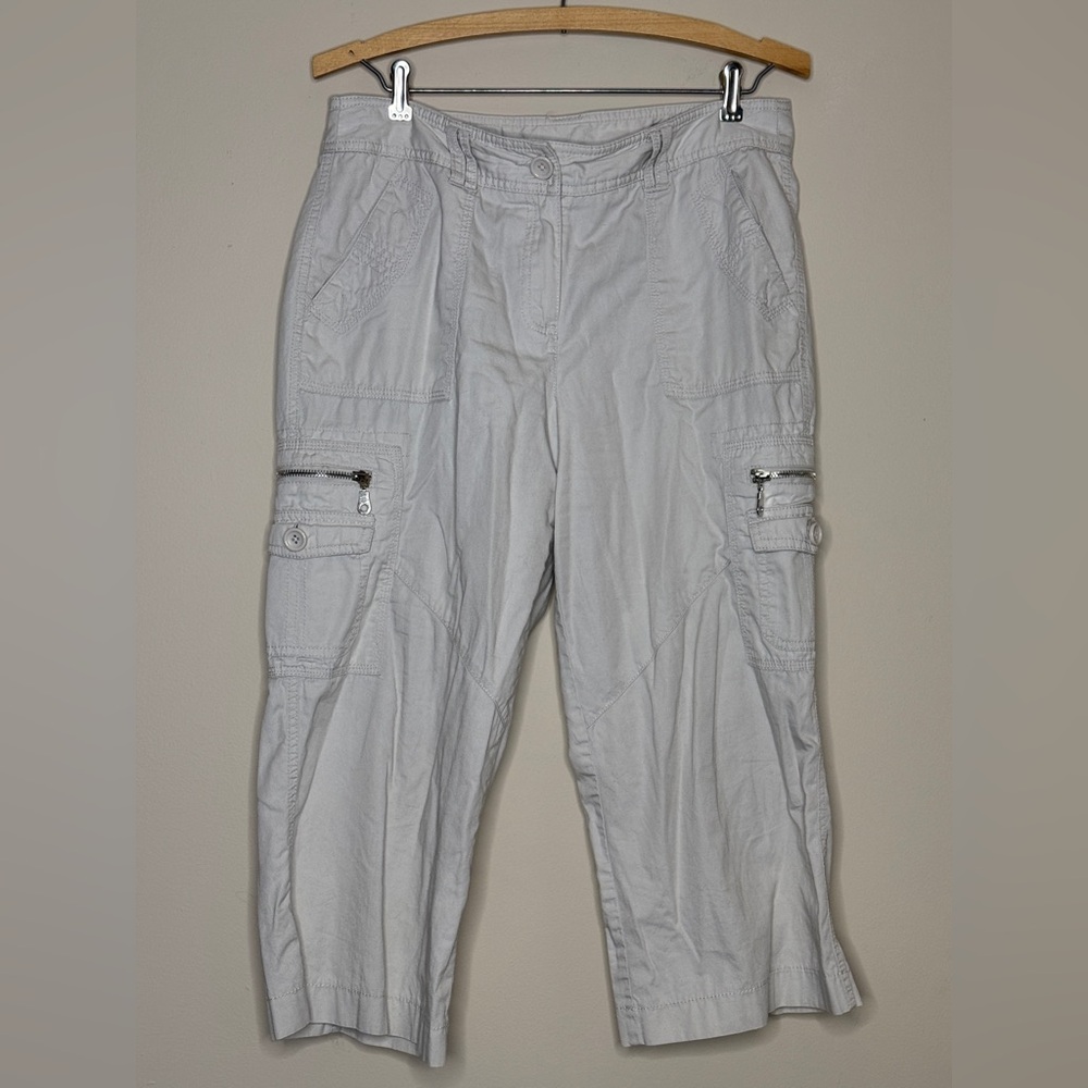 New Directions Cream Cargo Pants 10